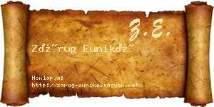 Zárug Euniké névjegykártya